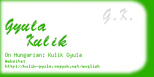 gyula kulik business card